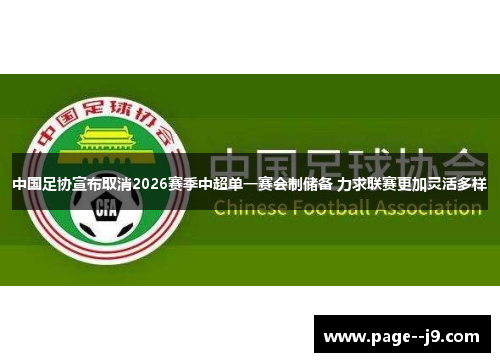 中国足协宣布取消2026赛季中超单一赛会制储备 力求联赛更加灵活多样